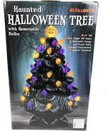 Mr Halloween Ceramic Tree Haunted Black 14&quot;  Pumpkin LED Lighted Removab... - £45.50 GBP