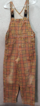 Jinglers Fade Out Overalls Womens Size 158 Orange Plaid 100% Cotton Wide... - £21.03 GBP