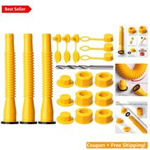 Flexible HDPE Yellow Gas Can Nozzle Kit with Rubber Sealing &amp; Easy Insta... - $31.63