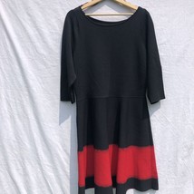 Black w Red Knit Dress Eliza J Size 1X Fit Flare - £27.68 GBP