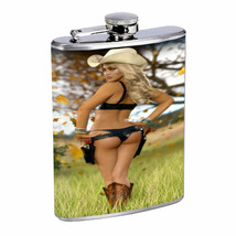 Country Pin Up Girls D36 Flask 8oz Stainless Steel Hip Drinking Whiskey - £11.64 GBP