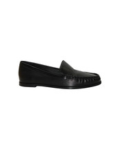 Porte &amp; Paire Round Toe Loafers In Leather Women Black Size 38 - £171.38 GBP