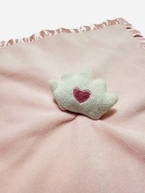 Baby Essentials Pink Crown Heart Lovey Rattle Security Blanket Satin - €6,17 EUR