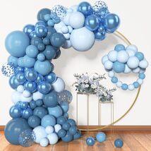 153pcs Blue Balloon Arch Kit Metallic Confetti Party Decorations - $38.99