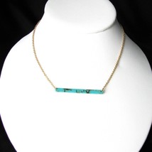 Bar Acetate Necklace, Turquoise Acrylic bar necklace, resin bar necklace, long c - £11.99 GBP