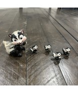 Vintage Skunk Family Figurines Mama Mother Chained Babies Fur Ceramic Ki... - $40.85 CAD