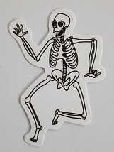 Dancing Simple Black and White Skeleton Super Cute Sticker Decal Embellishment - £1.80 GBP