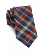 TED BAKER LONDON Plaid WOVEN ITALIAN Silk NECKWEAR Tie NAVY Multicolor - $100.50 CAD