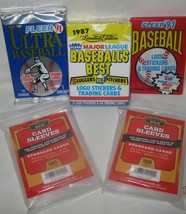 1987 Fleer Baseball&#39;s Best Card Set + 200 Penny Sleeves &amp; 2 Sealed 1991 Packs - £14.05 GBP