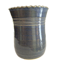 Pebbles Pottery Artisan Made Small Vase Blue Signed - $12.34