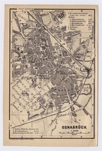 1904 Antique Original City Map Of Osnabruck / Lower Saxony / Germany - £15.04 GBP