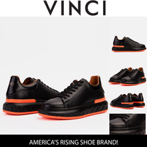 The Linq Black & Orange Leather Men Sneaker image 9