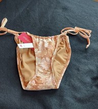 Xhilaration Size Medium Cheeky Beige Nude Floral Bikini Bottoms NWT  - $5.93