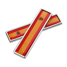 1 Pair Spain National Flag  Car Stickers Auto Styling Motorcycle Accessories  La - £36.49 GBP