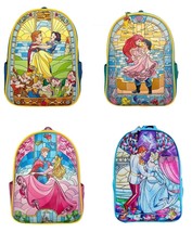 Loungefly Disney Stained Glass Princess Cinderella, Ariel Mermaid Mini Backpacks - £87.92 GBP