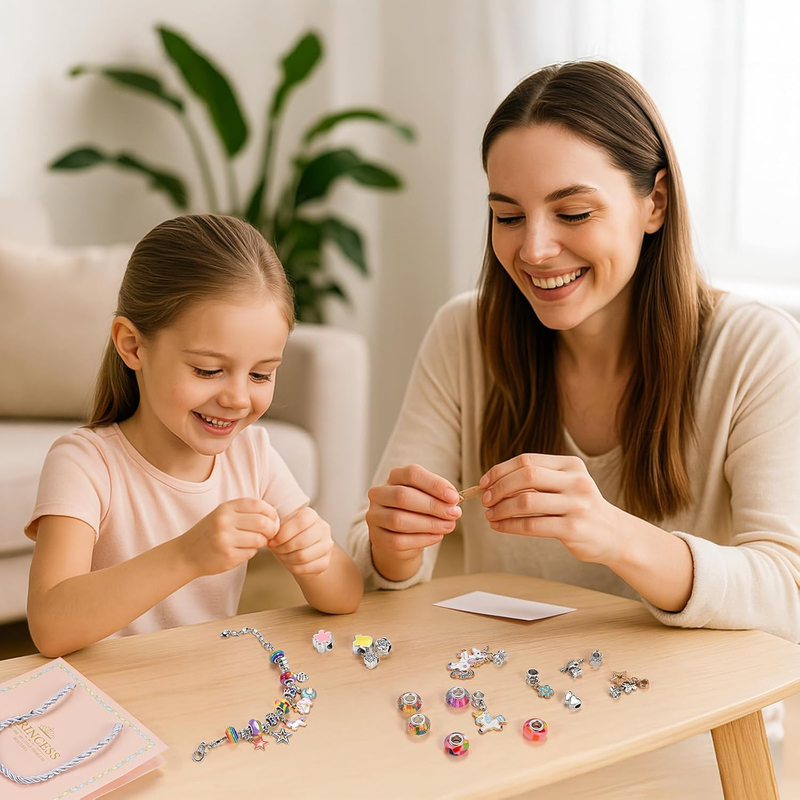 Charm Bracelet Making Kit for Girls Ages 3-12 | 165 Pcs Jewelry Making Kit Suppl Item image 6