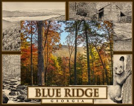 Blue Ridge Georgia with Bear and Cabin Laser Engraved Wood Picture Frame (5 x 7) - £24.92 GBP