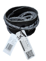 ADA Collection Lucky Wrap Ozono Napa Combo Gray Leather Rope Fringe Belt OS - $55.69