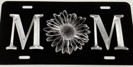 Engraved MOM Car Tag Diamond Etched Black Metal License Plate Mother’s D... - $21.95
