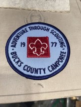 1977 BUCKS COUNTY CAMPOREE ADVENTURE THROUGH SCOUTING PATCH - $1.99