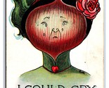 Comic Anthropomorphic Onion Could Cry Eyes Out For You DB Postcard W2 - $3.91