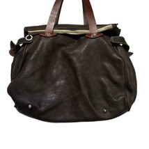 made in italy brown leather boho shoulder handbag purse - $59.39