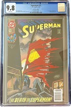 Superman 75 CGC 9.8 white pages Newsstand Doomsday Death DC Comics 1993 - £274.98 GBP