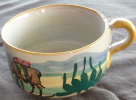 Vintage Hand Crafted Terra Cotta Pottery Coffee Cup - Peru - GORGEOUS PIECE - £13.44 GBP