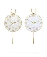 Nordic Antler Swaying Clock Home Dining Living Room Wall Quartz Clock - £52.99 GBP