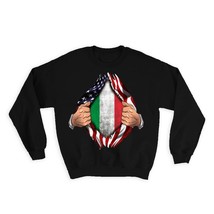 Italy : Gift Sweatshirt Flag USA American Chest Italian Expat Country - $28.95