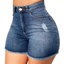  Summer Women Shorts High Waist Ripped Hole Pockets Slim Denim Shorts Hot Pants  - £14.36 GBP