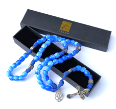 Boy&#39;s Blue Sapphire Kairos Collection Paracord Large Bead Rosary Catholi... - $16.95