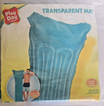 Play Day Transparent Swimming Pool Mat Float Raft Blue 66&quot;Lx24&quot;Wx9&quot;H New... - $130.53 MXN