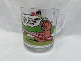 Vintage McDonald&#39;s 1980 Garfield On Teeter-totter Glass Cup 3 1/2&quot; - £19.60 GBP