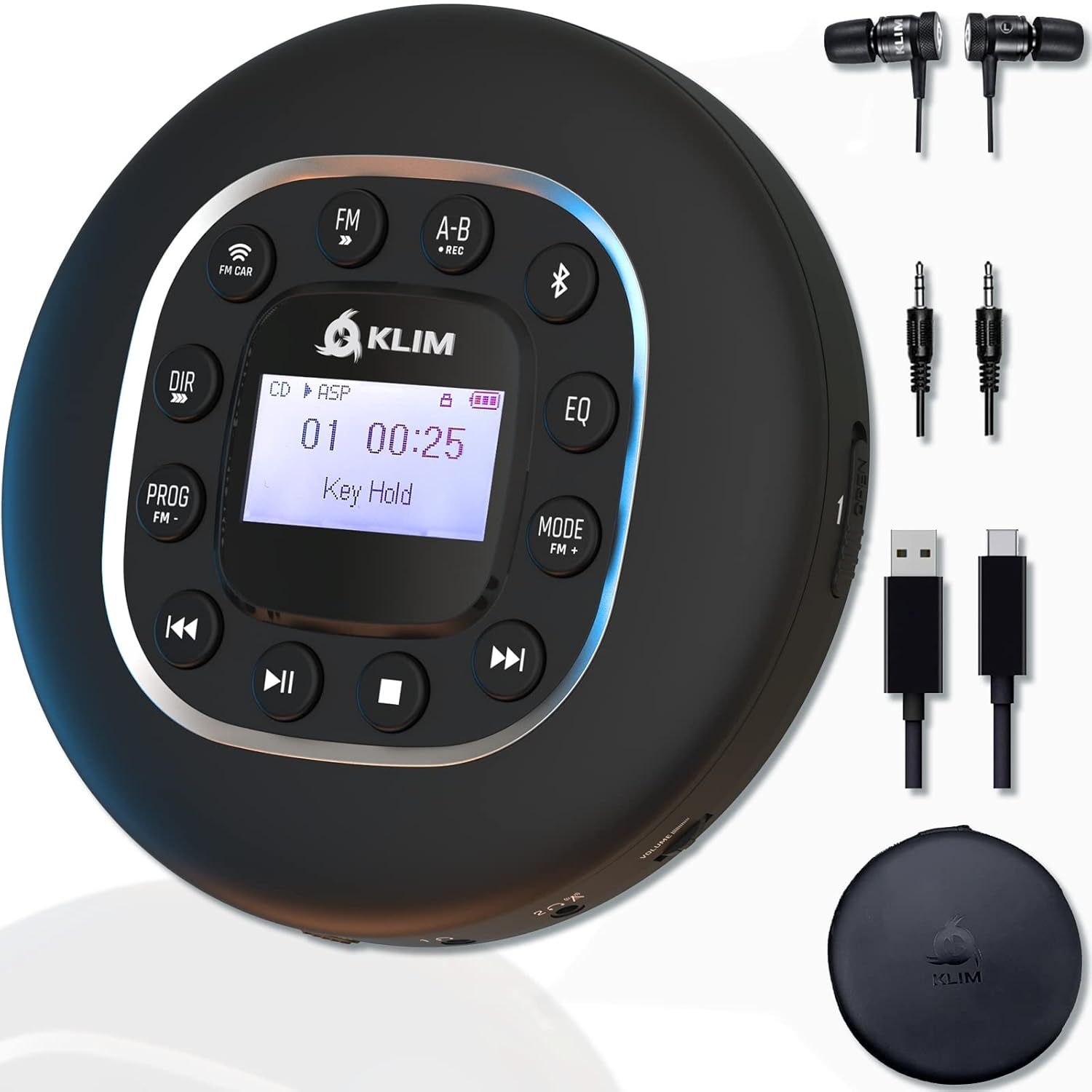 KLIM Journey + Portable CD Player Walkman with Long-Lasting Battery + New 2024 +