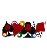 Original Cards, Dice, Billiards art, poker themed Wood Wall Sculpture by... - $339.19 CAD