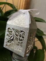 100pcs Glitter Silver Chocolate Gift Packaging Boxes,Laser Cut Wedding G... - $48.00