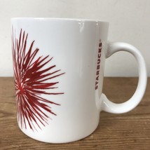 2014 Starbucks Red Holiday Starburst Fireworks Design 12oz Porcelain Cof... - £21.32 GBP