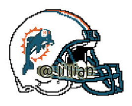 Nfl ~ Miami Dolphins Helmet Cross Stitch Pattern - £3.08 GBP