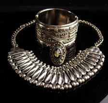 Tribal Necklace set / Hippie style -gothic ring -  indian design - silver bangle - £195.84 GBP