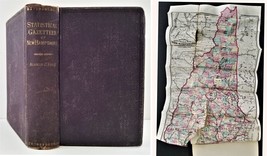 1874 Antique New Hampshire History Tourist Info W Foldout Map - £136.33 GBP