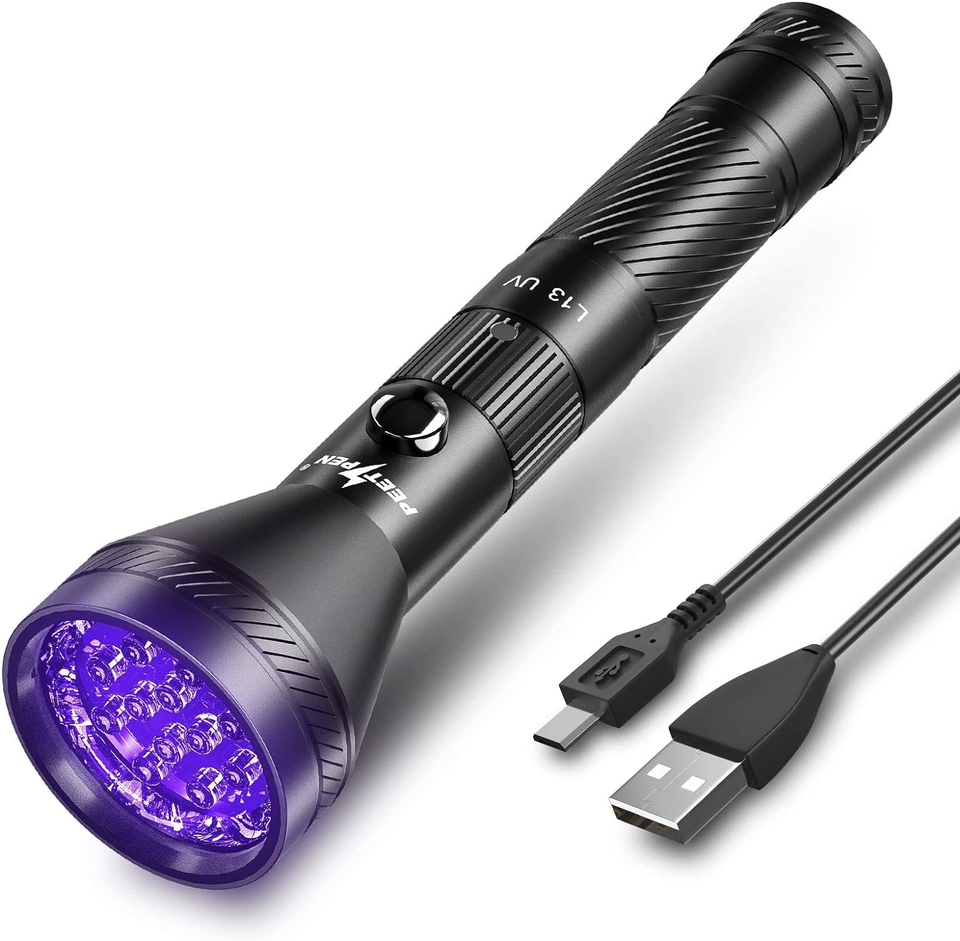 Primary image for PEETPEN Black Light Flashlight USB Rechargeable 395Nm UV LED Blacklight Ultravio
