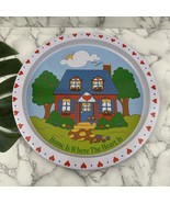 Giftco Vintage 90s Home is Where The Heart Is Tray Blue Red Hearts Servi... - $24.74
