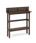 48 Inch Patio Pub Height Table with Storage Shelf and Adjustable Foot Pa... - €210,67 EUR