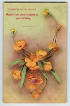 Birthday Postcard Birthstone Amethyst Primrose Flowers February 1907 R Hill - £9.48 GBP