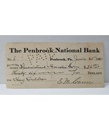 INTERNATIONAL HARVESTER ca1900 Penbrook National Bank Check for HAY TEDDER - £13.95 GBP