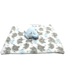 Le Top Bebe Baby Lovey Blue Gray White  Elephant Security Blanket Plush - £9.88 GBP