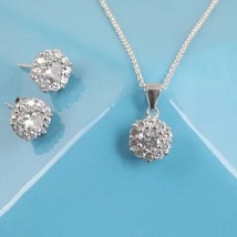 4Ct Round Cut Lab Created Diamond Women&#39;s Jewelry Set Gift 14K White Gold Plated - £213.65 GBP