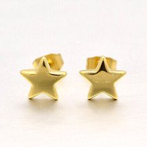 Gold Star Earrings Stud Post Celestial Jewelry Stainless Steel Hypoallergenic - $12.86