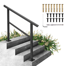 VEVOR Aluminum Handrail for Outdoor, 47.6x35.2 in Handrails, 3-4 Steps, ... - $61.99
